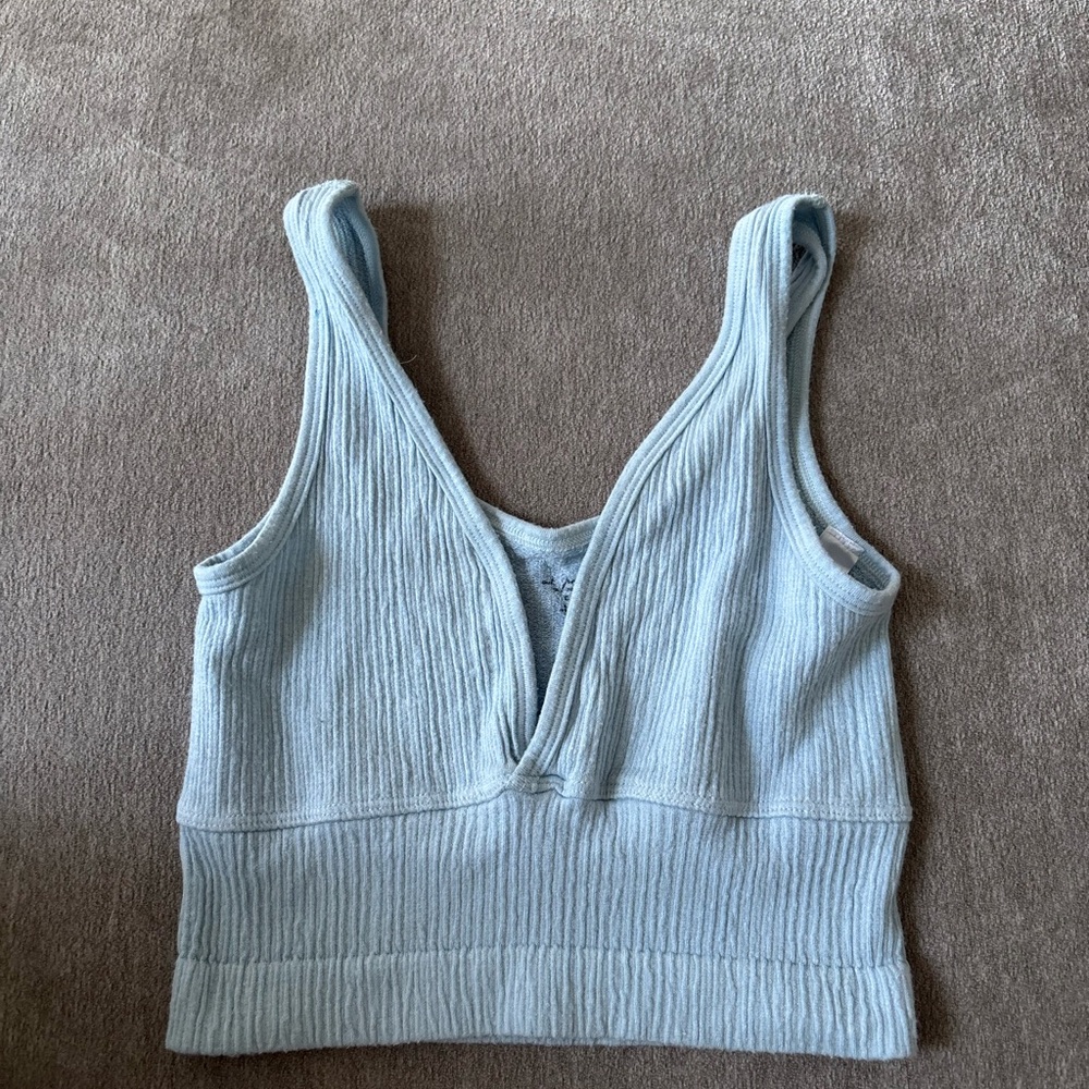 Urban Outfitters Light Blue Ribbed Tank Top